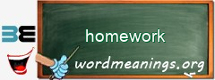 WordMeaning blackboard for homework